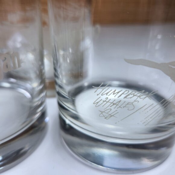 Captain Morgan Rock Glasses Etched Design of Humpback Whales Set of 5 Cocktail - Picture 9 of 9